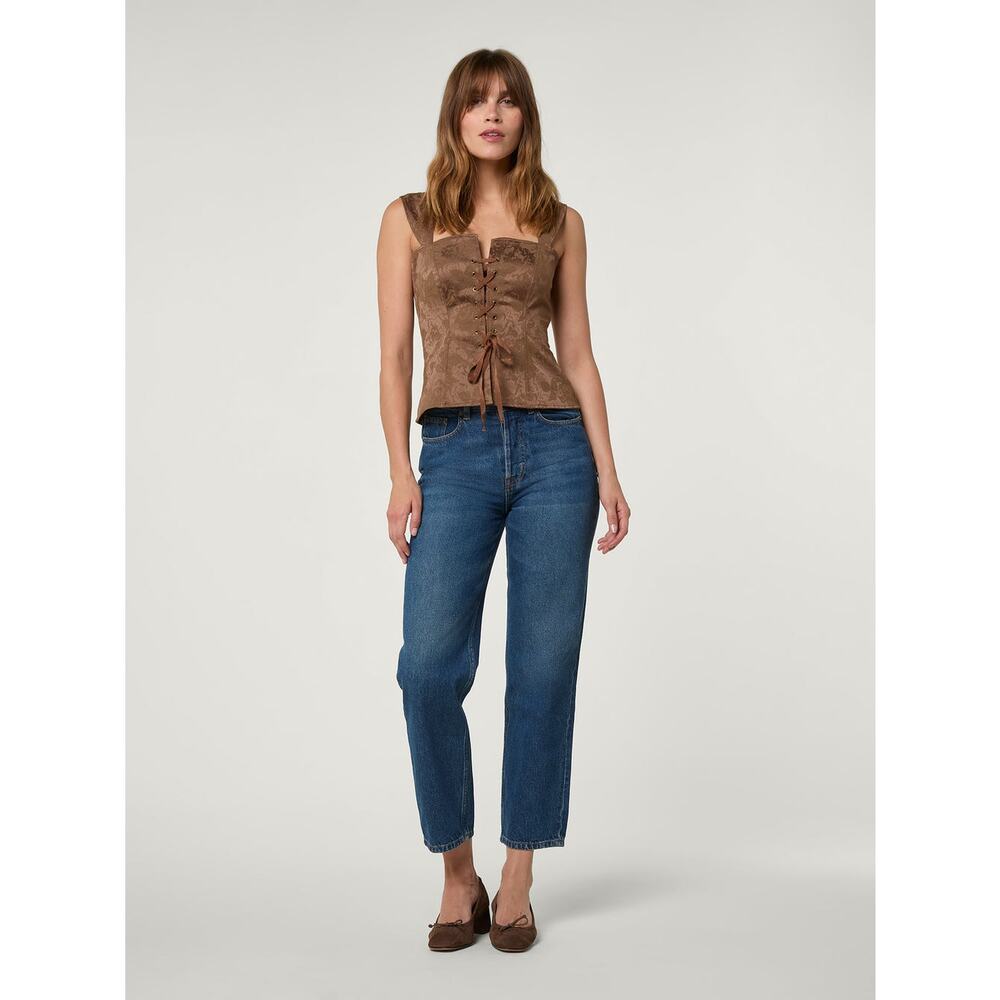 [Rouje Paris] Marais High Waisted Straight Leg Jeans Indigo Denim Wash Size 26